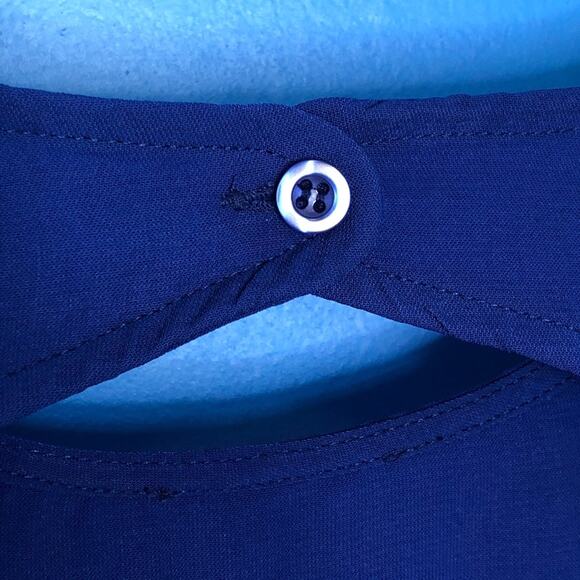 Fifty Street Casual Blue Mini Dress with Open Back Fit and Flare size Small - Picture 10 of 13